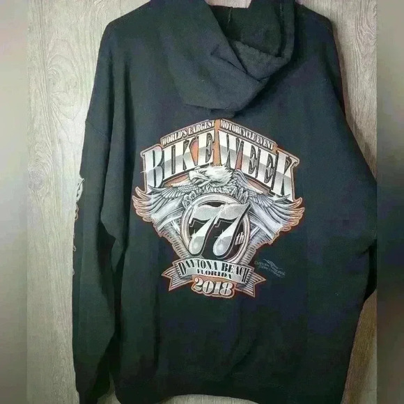 2018 Daytona bike week zipper hoodie with pockets. Size 3XL - Picture 8 of 8